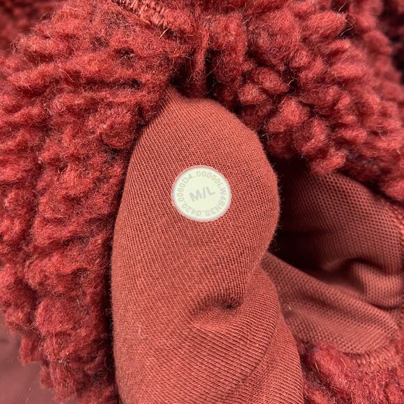 Lululemon Womens M L Scuba Oversized Sherpa 1/2 Zip Hoodie in Savannah - Picture 10 of 11